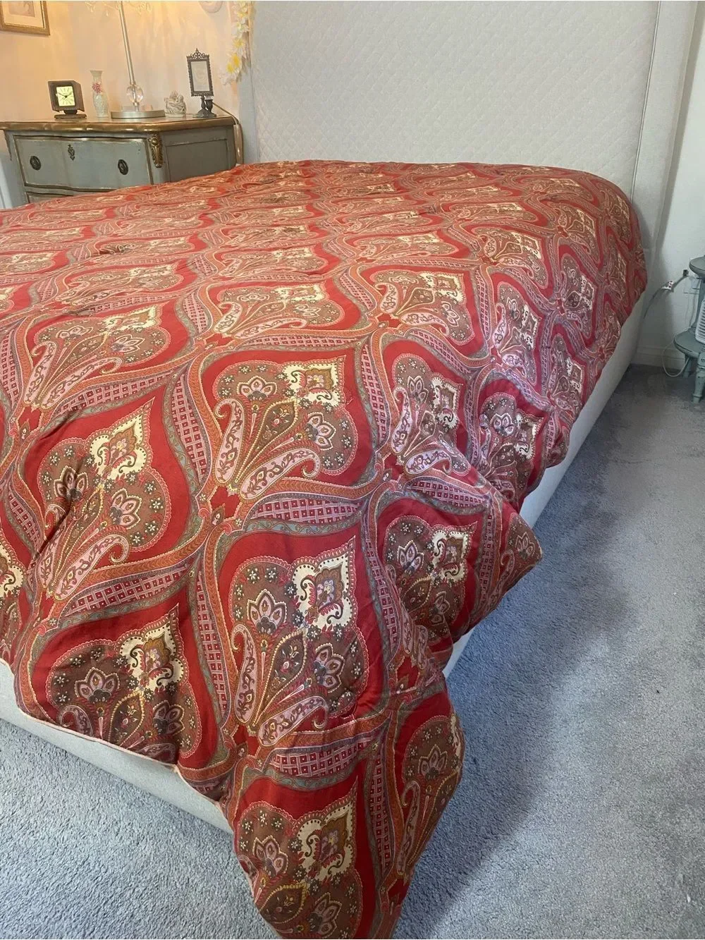 Charisma Red Paisley Comforter with Gold and Brown Accents Queen